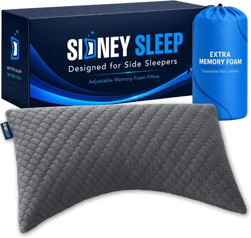 Vista 12 de Sidney Sleep Almohadas curvas ajustables para soporte de cuello y hombros con relleno extra triturado, almohada de contorno cervical para personas