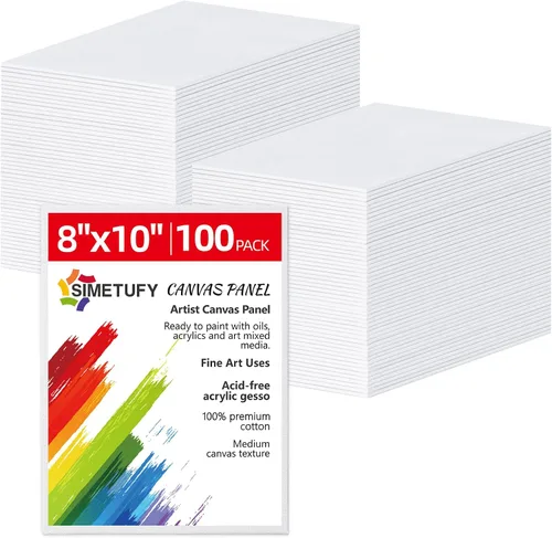 Vista 11 de Simetufy Paquete de 42 tableros de lienzo pequeños de 5 x 7 pulgadas para pintar, paneles de lienzo planos preimprimados de 8 onzas, sin ácidos
