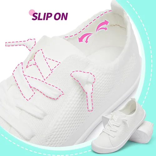 Vista 6 de ALTOCIS Women's Knit Slip On Sneakers Ladies Elastic LowTopFlats Lightweight Breathe Mesh Fashion Sneakers Cute Flying Woven Loafers