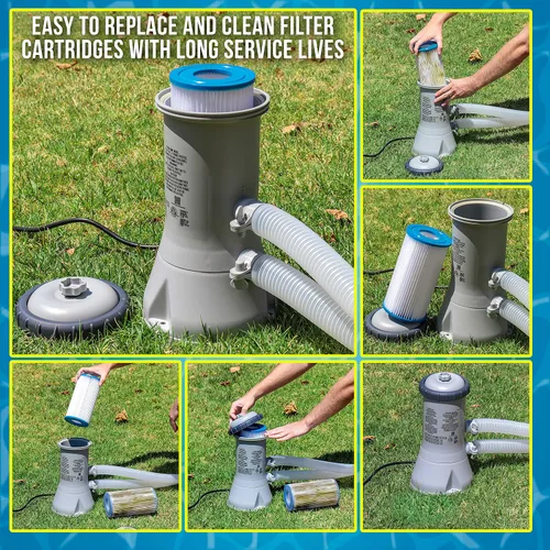Vista 5 de U.S. Pool Supply Paquete de 4 cartuchos de filtro de repuesto universales, tipo A o C, compatibles con bombas de piscina sobre el suelo con filtros