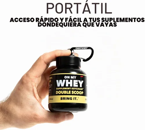 Vista 5 de Botella agitadora de proteínas con contenedor de llavero de suplemento, sin BPA, vaso agitador reutilizable para levantadores de peso activos