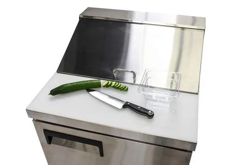 Vista 7 de FSE Mesa de preparación comercial refrigerada de una sola puerta de 27.5 pulgadas, 6 pies cúbicos, acero inoxidable, 115 V