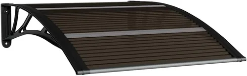 Vista 13 de Toldo para puerta, color negro, transparente, 31.5"x29.5", policarbonato Negro y Transparente