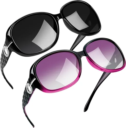 Vista 34 de Joopin Oversized Rectangle Sunglasses UV400 Protection Shades for Women Negro