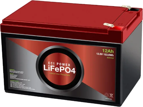 Vista 13 de ECI Power Batería recargable de litio LiFePO4 de ciclo profundo de 12 V 5 Ah 2000-5000 ciclos de vida útil y 10 años de vida BMS integrado