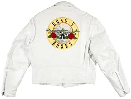 Vista 4 de Gun Axl Roze white Cafe Racer Lambskin Leather Jacket