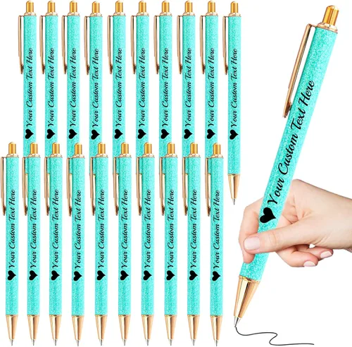 Vista 28 de Bolígrafos personalizados con purpurina con nombre a granel, 10 unidades, bolígrafos personalizados con punta de lápiz digital para mujeres y niñas