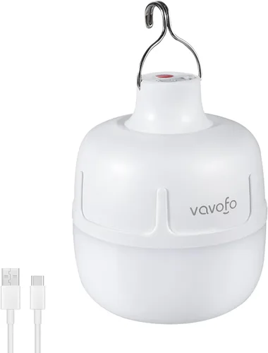 Vista 10 de VAVOFO Linterna LED de campamento de 20 W, recargable, luz de campamento de 1200 lúmenes, luz portátil de tienda de campaña de 3000 mAh, linterna