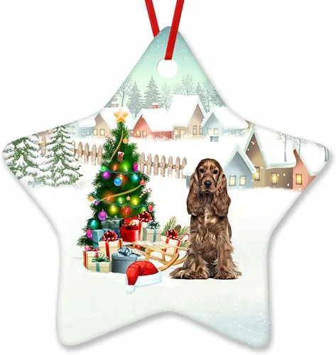 Vista 83 de Prezzy Airedale Terrier - Adorno para decoración de árbol de Navidad, regalos lindos para amantes de los perros, para familiares y amigos, nuevo