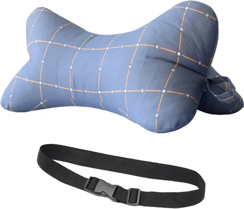 Vista 9 de Almohadas para cuello y cervicales con forma de hueso de perro, almohadas de viaje para el cuello con funda extraíble lavable, tienen bucles