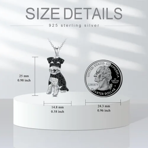 Vista 29 de Collares con colgante de perro de plata de ley S925 – 24 razas corgi/husky/labrador/pastor para mujer