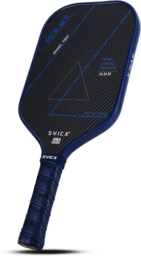 Vista 11 de Carbon Fiber Pickleball Paddle 16mm – Professional Pickleball Paddles with Superior Control, Power & Spin – Extended Handle for Two-Handed Grip