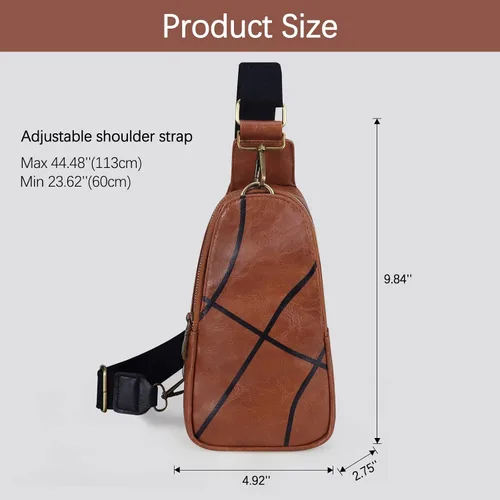 Vista 3 de Sling Bag - Pelotas deportivas para hombre y mujer, Baloncesto marrón claro, Classic