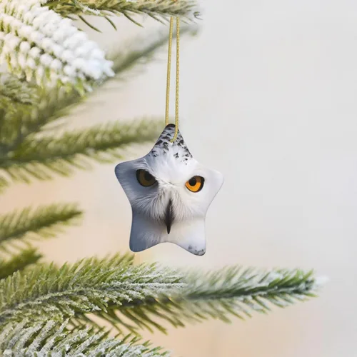 Vista 14 de Adornos de árbol de Navidad colgantes de mariposa morada, adornos de cerámica, decoración de porcelana de Navidad, adorno colgante para el hogar