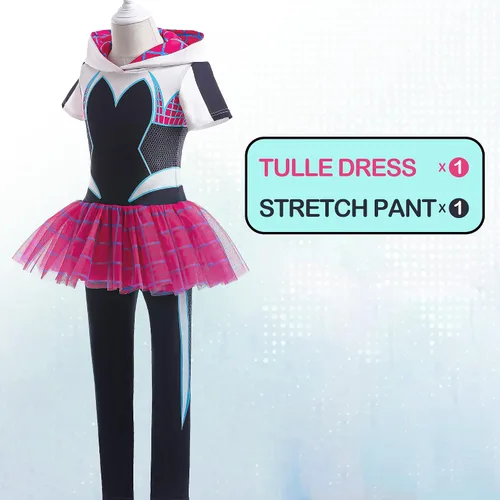 Vista 4 de IECOPA Dress Up & Pretend Play,Costumes for Girls Halloween Cosplay Hero Suit Toddler Theme Party (5-6 Years)