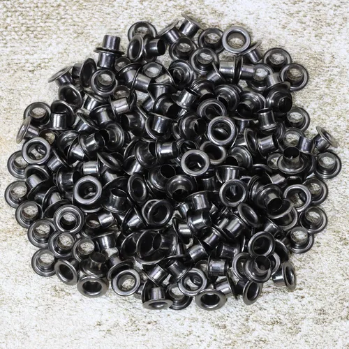Vista 2 de Mini Skater 200 ojales redondos de 0.138 in, ojales de metal, para mochilas, zapatos, ropa, carpetas de archivos, cajas de zapatos, cajas de Negro