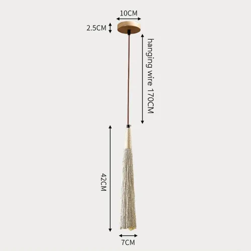 Vista 5 de Lámpara colgante de hormigón de estilo japonés, cable ajustable, lámpara colgante de cemento en forma de cono de isla de cocina con acento de madera