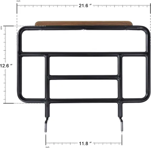 Vista 3 de Fromann [No universal] Base de cama ajustable de acero de 2 piezas con mango de asistencia y reposabrazos de riel de cabecera