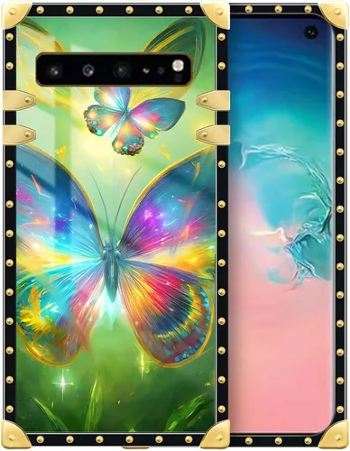 Vista 213 de Funda compatible con Samsung Galaxy S10 4G, TPU suave de lujo y parte trasera de policarbonato duro para niñas y mujeres, funda protectora a prueba