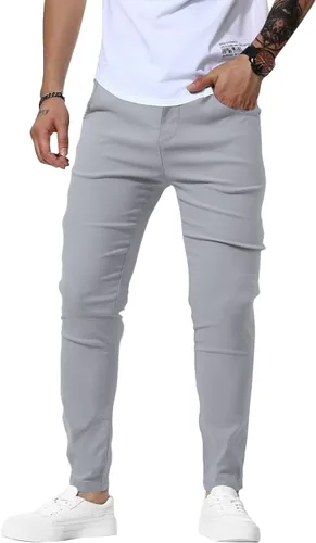Vista 2 de Woenzaia Men's Slim Fit Dress Pants Casual Stretchy Twill Chinos Tapered Skinny Slacks