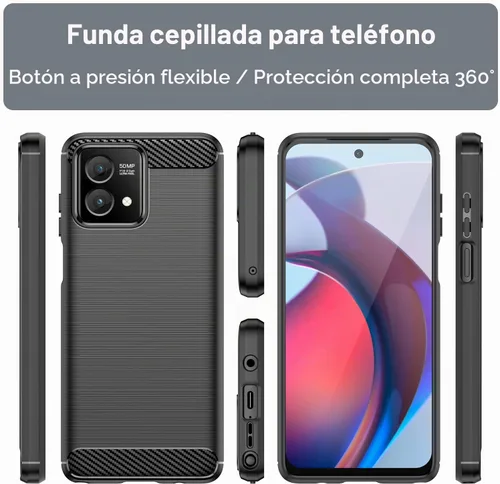 Vista 3 de Funda para Motorola Moto G Stylus 5G 2023, con protector de pantalla HD, absorción de golpes flexible de TPU parachoques de goma suave para Motorola