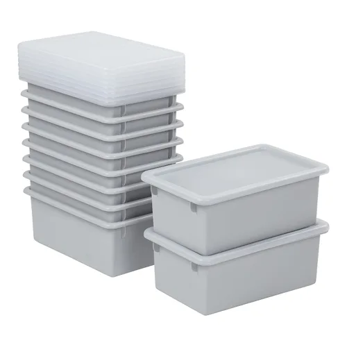 Vista 13 de ECR4Kids Cubo de almacenamiento con tapa, organización multiusos, surtido Plástico duradero, certificado GREENGUARD Gold, capacidad de 7 cuartos