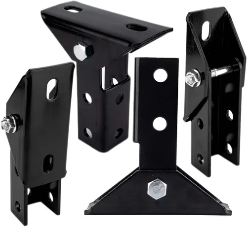 Vista 5 de Paquete de 2 soportes de conector de junta giratoria de 180 grados, base para todos los canales de puntal de 1-5/8 pulgadas, soporte de panel solar