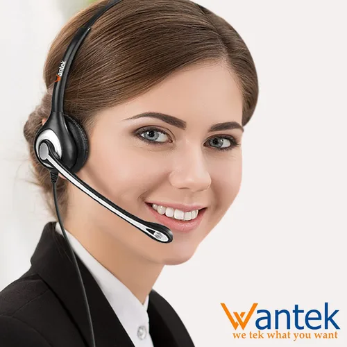 Vista 2 de Wantek Auriculares de teléfono con micrófono con cancelación de ruido, auriculares RJ9 compatibles con ajuste de volumen, interruptor de control