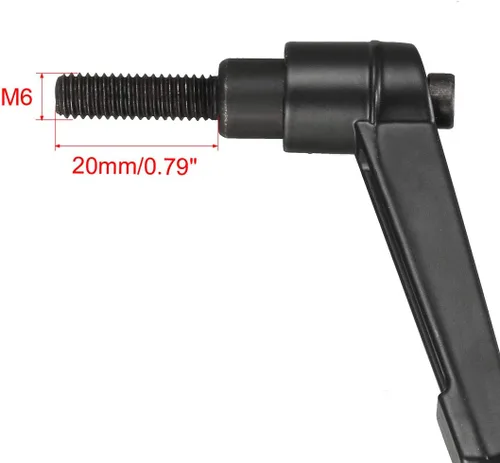 Vista 3 de uxcell M6 x 0.787 in Mango de palanca de sujeción ajustable Rosca Botón de trinquete macho roscado Perillas de bloqueo Tornillo giratorio Perno