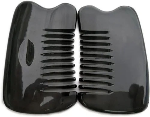 Vista 3 de Beavorty 3 herramientas de masaje facial para terapia de gua, incluye triángulo y piezas de raspado tradicionales