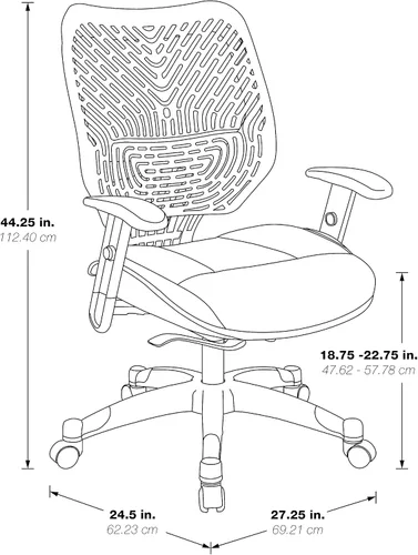 Vista 2 de Space Seating 86 REVV Series SpaceFlex - Silla de escritorio autoajustable con respaldo lumbar y asiento de malla acolchado, color cuervo y negro