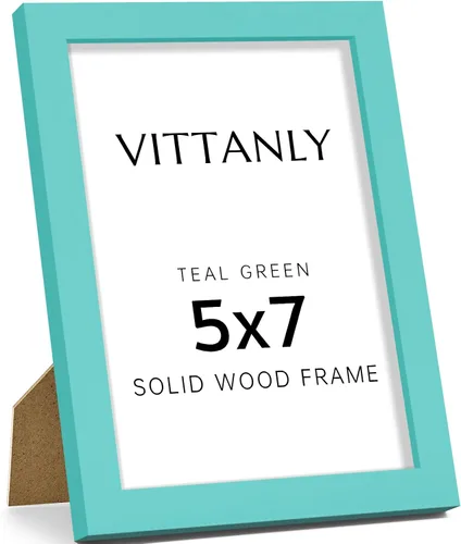 Vista 146 de Vittanly - Marco de fotos de 4 x 6 pulgadas de madera maciza con plexiglás, incluye paspartú de 3,5 x 5, para colgar en la pared o poner sobre una