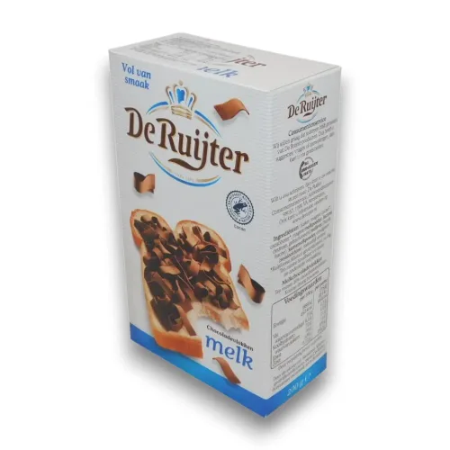 Vista 6 de Deruyter ChocoadeVlokken Melk (copos de chocolate con leche), caja de 10.5 onzas