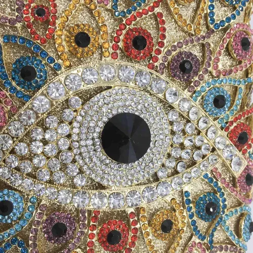 Vista 2 de Boutique De FGG The Evil Eye - Bolsos de mano de cristal para mujer, monederos y bolsos de mano