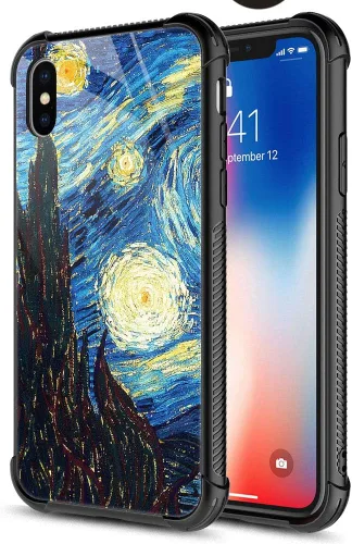 Vista 23 de Funda para iPhone Xs Max, de cristal templado 9H para iPhone Xs Max, diseño a prueba de golpes, antirrayones, para Apple iPhone Xs Max de 6.5