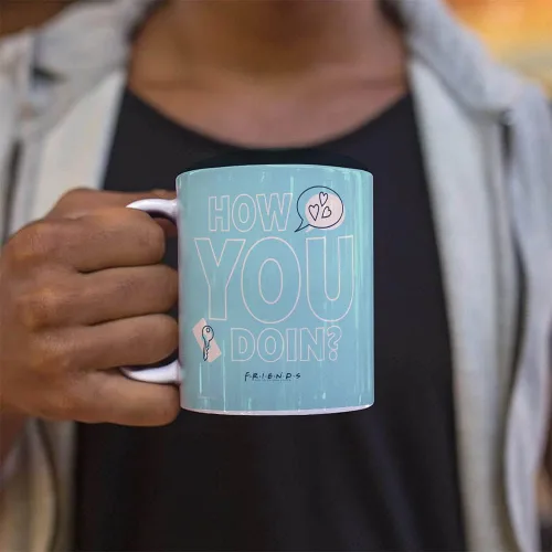 Vista 134 de Trend Setters Friends the Television Show – 25 años – Mercancía oficial – Taza de café o té de cerámica blanca de 11 onzas – perfecta para regalar