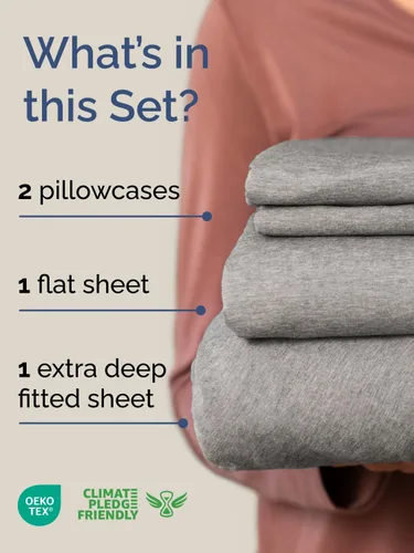 Vista 285 de Extra Deep Twin XL Sheet Set - 3 Piece College Dorm Room - White 01-Blanco