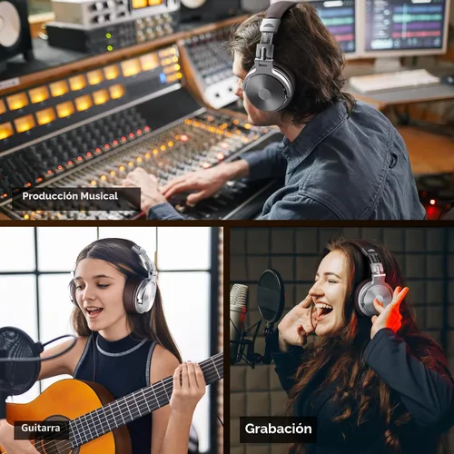Vista 5 de OneOdio Pro-30 - Auriculares de diadema con cable de sonido estéreo premium con controlador de 50 mm, auriculares plegables y cómodos con orejeras