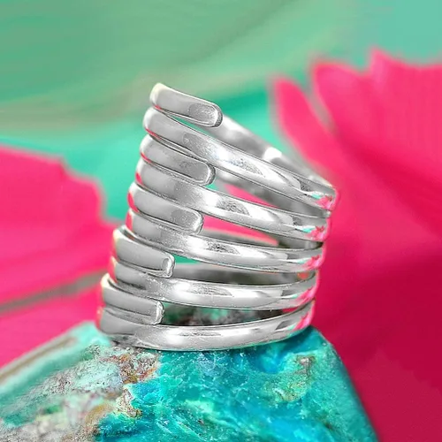 Vista 7 de Boho-Magic Anillos de plata de ley 925 para mujer, anillo ancho