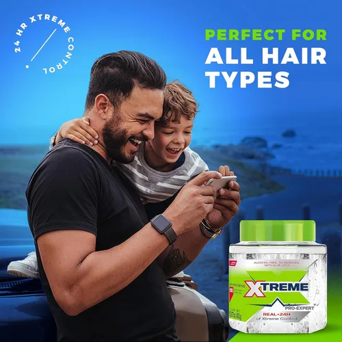 Vista 5 de Gel de peinado profesional Xtreme, transparente con aloe vera, sin alcohol, agarre máximo, 15.87 onzas, paquete de 2 Sin alcohol, control Xtreme
