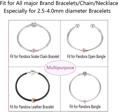Vista 4 de Colgantes de clip de plata de ley para pulseras Pandora