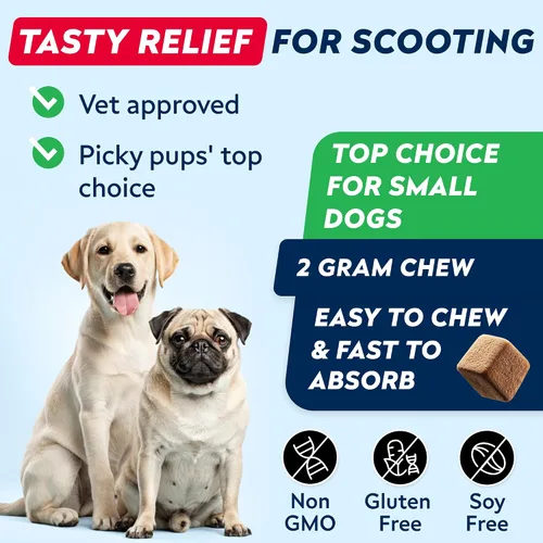 Vista 3 de STRELLALAB - Masticables de soporte para glándulas anales para perros, tratamiento Scoot - Enzimas Soporte de glándula anal