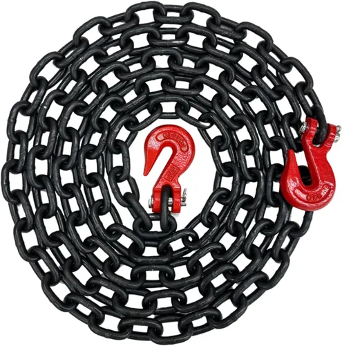 Vista 19 de Cadena de transporte de grado 80 de 1/4 pulgadas x 10 pies – 3,500 libras WLL – gancho de agarre de horquilla, amarre, remolque