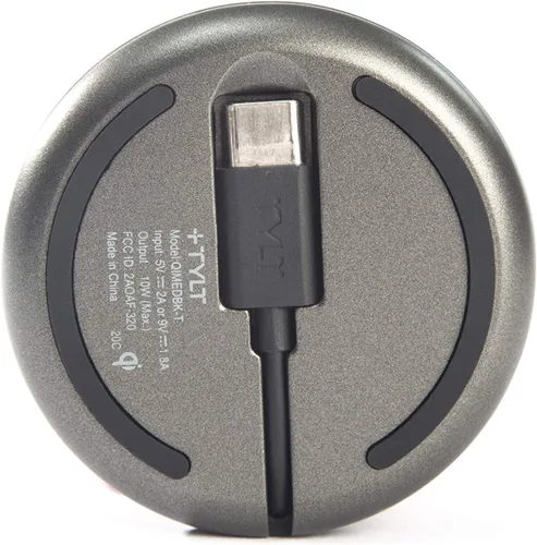 Vista 2 de TYLT Medallion - Almohadilla de carga inalámbrica QI portátil, cargador inalámbrico rápido certificado QI de 10 W máximo compatible con Apple
