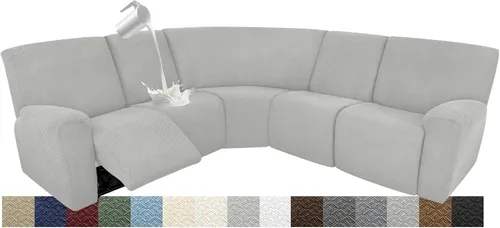 Vista 38 de Fundas impermeables de sofá reclinable modular para sofás reclinables, lavable en forma de L, para perros, fundas elásticas para sofá reclinable