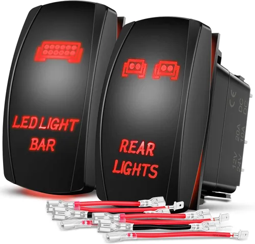 Vista 28 de Nilight 90005B Interruptor Basculante Láser Momentáneo de 7 Pines para Cabrestante en Kit de Arnés de Cableado para Cabrestante 20A/12V 10A/24V