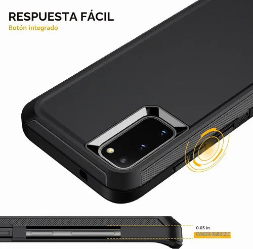 Vista 4 de Funda para Galaxy S20 Plus 5G, a prueba de golpes, a prueba de caídas, a prueba de polvo, 3 capas, protección de cuerpo completo, resistente