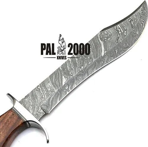 Vista 5 de PAL 2000 KNIVES Cuchillo Bowie hecho a mano de acero de Damasco de 19 pulgadas con funda 9291