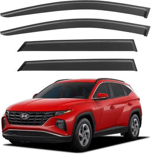 Vista 93 de YQAUTEC - Viseras para ventana, protectores contra la lluvia, compatibles con Subaru WRX 2015-2021, deflectores de viento para ventanas, viseras