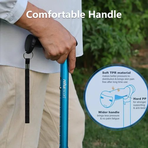 Vista 3 de Rehaescort - Bastón para caminar para hombres y mujeres - Plegable, ajustable, liviano, bastones para equilibrio de personas mayores, se sostiene
